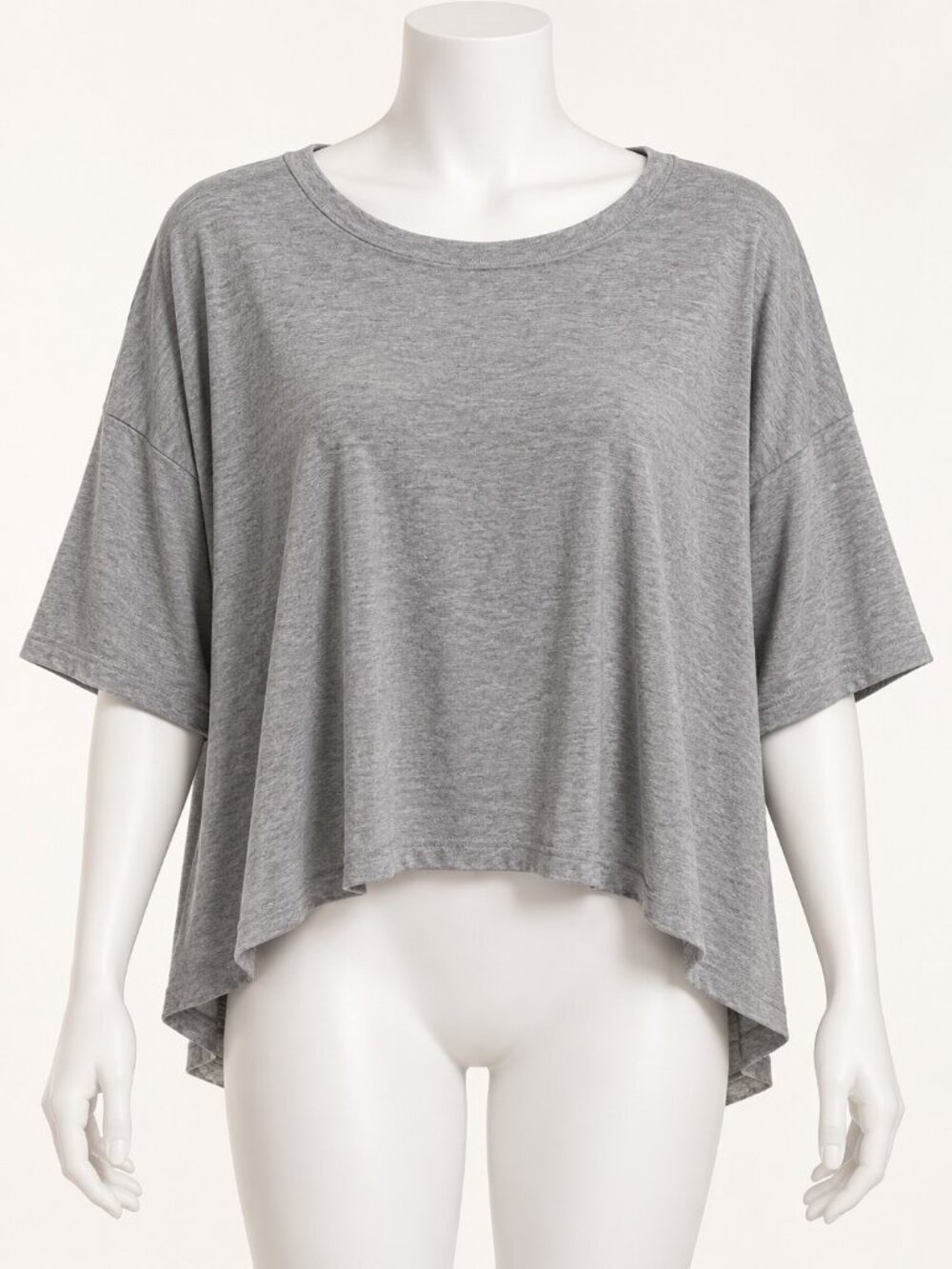 DOKOTOO Heather Gray Oversized High-Low Boxy Top